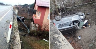 Yoldan çıkan otomobil evin bahçesine uçtu: 1 ölü, 2 yaralı
