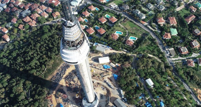 Restoran bölümü monte edildi! İşte Çamlıca Kulesi’nin son hali…