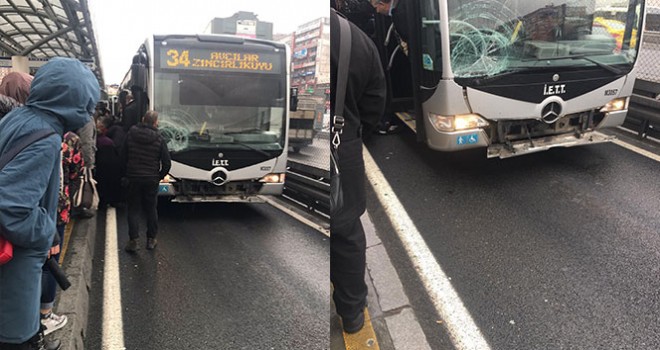  Şirinevler'de metrobüs yolcuya çaptı, 1 kadın yaralandı