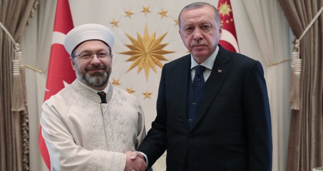 Cumhurbaşkanı Erdoğan, Diyanet İşleri Başkanı Erbaş'ı kabul etti