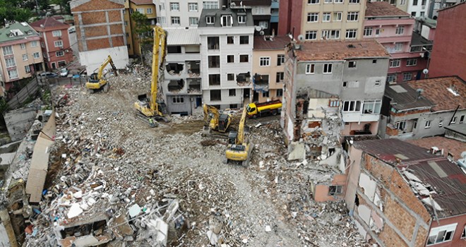 Kağıthane'de yıkım çalışmalarındaki son durum havadan görüntülendi