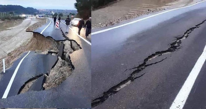  Adana'da karayolu çöktü