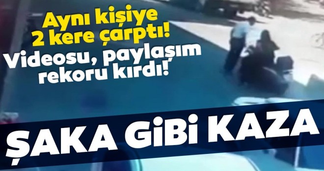  Acemi sürücü aynı kişiye 2 kere çarptı