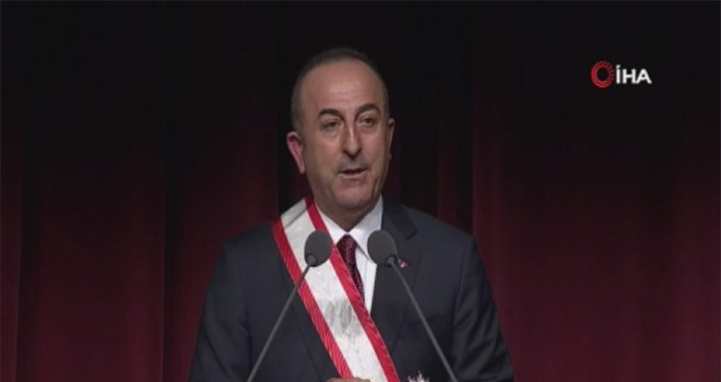 Dışişleri Bakanı Çavuşoğlu'na Japonya devlet nişanı tevdi edildi