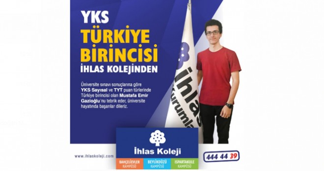 YKS Türkiye birincisi İhlas Koleji'nden