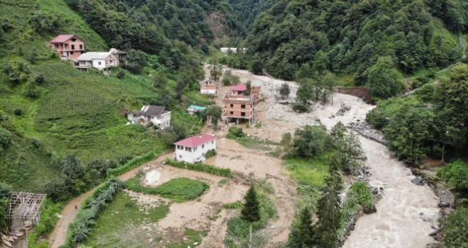 Selin yaşandığı Kaçkar köyü havadan görüntülenince felaketin boyutu ortaya çıktı