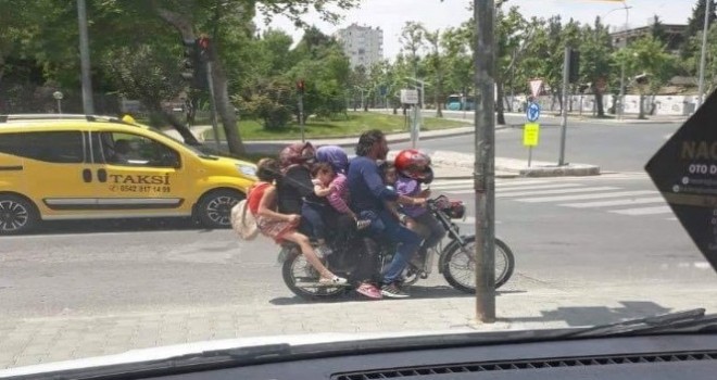 Kahramanmaraş'ta 7 kişi bir motosiklette