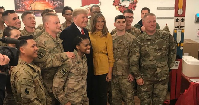 Trump'tan Irak'taki Amerikan askerlerine ziyaret