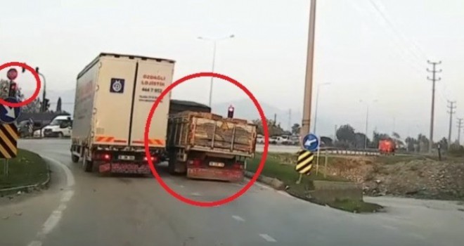 Bursa'da ralli yapan kamyon kameralara yansıdı