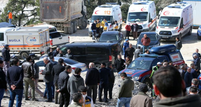 Muğla'da maden sahasında heyelan