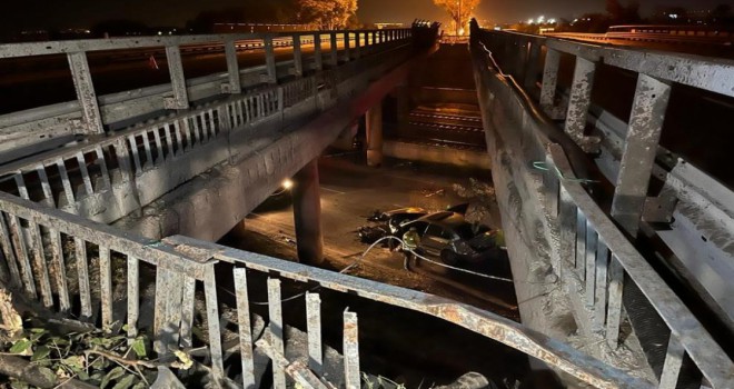 2 köprü arasından düşen araçta 1 kişi öldü, 3 kişi ağır yaralandı