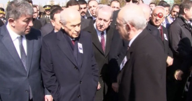 Bahçeli şehit cenazesinde Kılıçdaroğlu ile tokalaşmadı