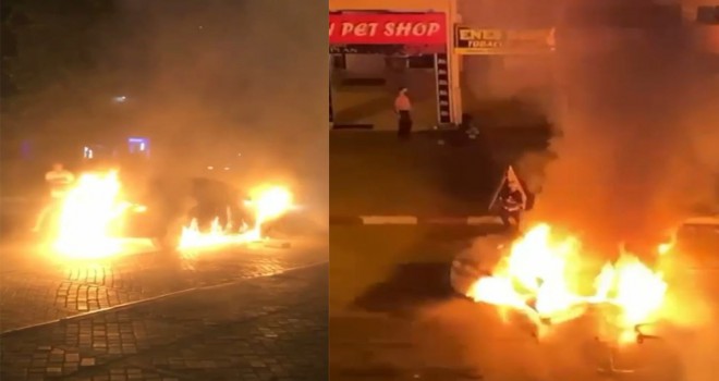 Antalya'da yanan otomobilde can pazarı
