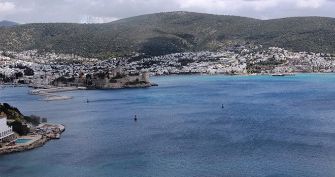 Bodrum'un boş sahilleri, sokaklar havadan görüntülendi