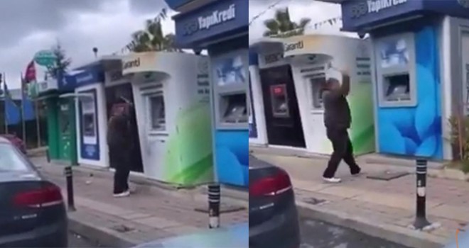 Beykoz'da ATM'lere saldırdı, çekiç ile tek tek kırdı