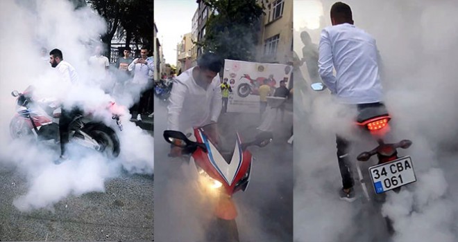İstanbul'da motosikletli magandaların 'drift' terörü kamerada
