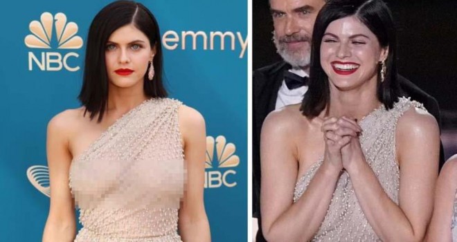 Alexandra Daddario, ışıklar açılınca frikik verdi