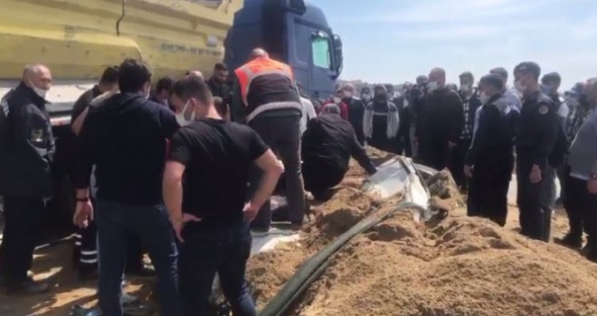 Kumburgaz TEM'de hafriyat kamyonu dehşeti: 1 ölü