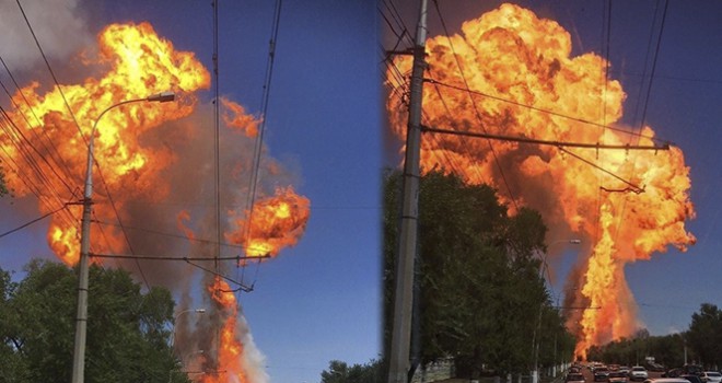 Rusya'da benzin istasyonunda LPG tankı patladı: 4 yaralı