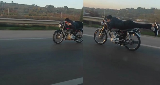 Motosiklet üzerinde ölümüne yolculuk!