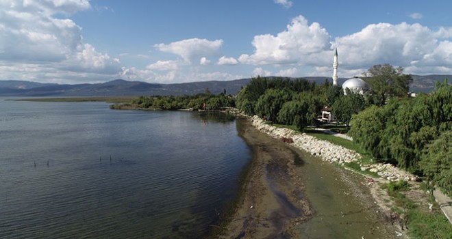 Hızla çekilen İznik ,Gölü havadan görüntülendi