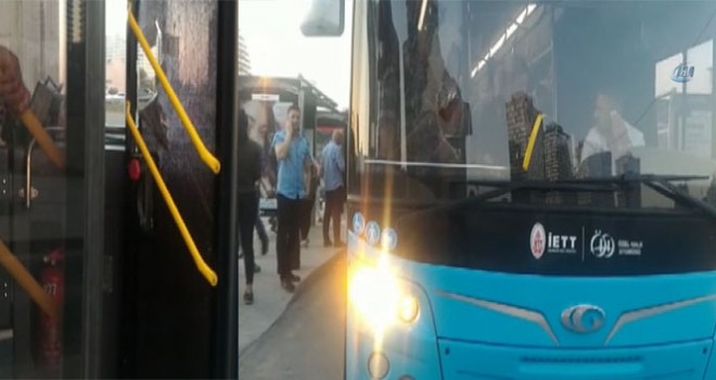  Akbil kartı geri gelmeyen adam otobüsün camlarını kırdı