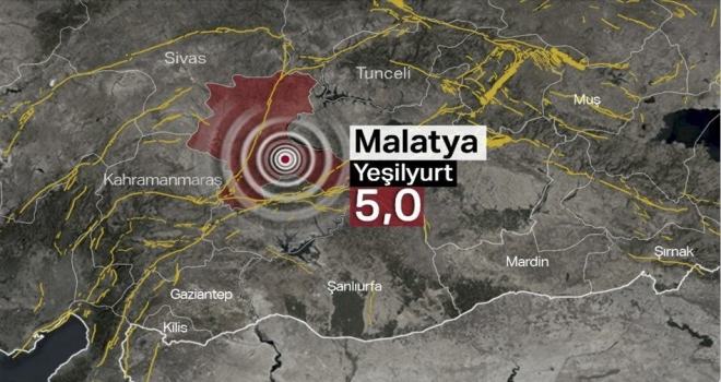 Malatya'da 5 büyüklüğünde deprem!