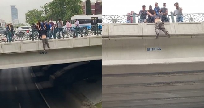 Köprüden atlayacağı sırada vatandaşlar tarafından son anda kurtarıldı