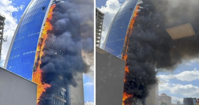 İstanbul'da 17 katlı iş merkezinde yangın!
