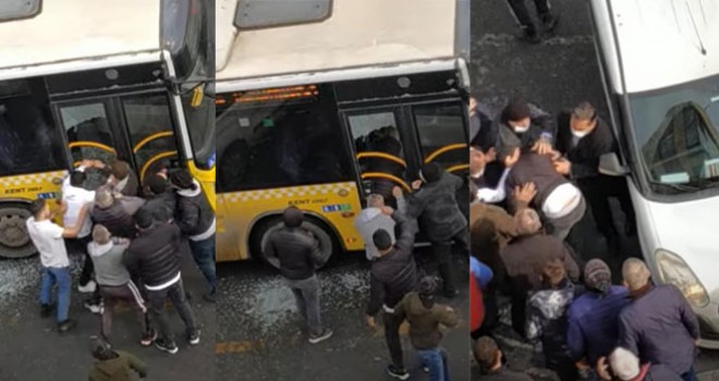 İstanbul'da otobüsün camını kırıp şoförü ve oğlunu darp ettiler