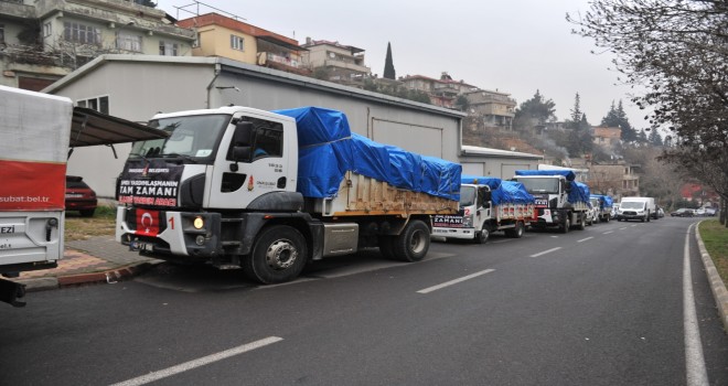 Onikişubat Belediyesi’nden, Elazığ’a 5 Kamyon Yardım