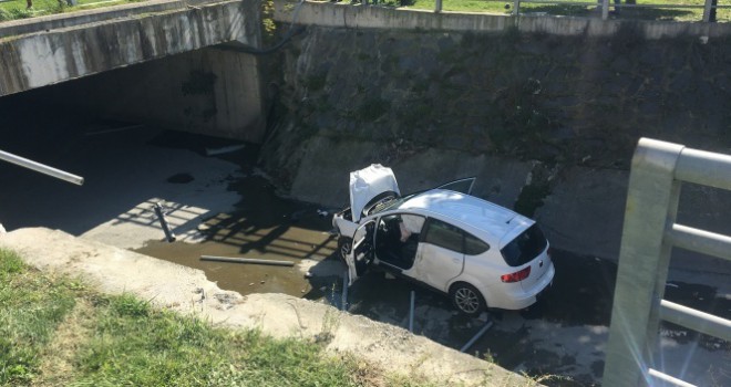 Su kanalına uçtuğu kazayı gülerek anlattı