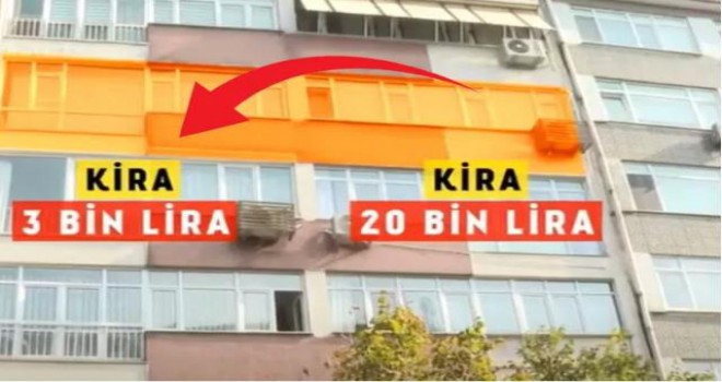 Aynı apartmanda iki ev, biri 3 bin TL diğeri 20 bin!