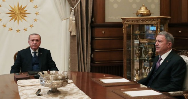 Cumhurbaşkanı Erdoğan, Bakan Akar'ı kabul etti