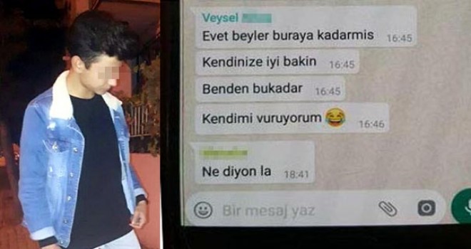 WhatsApp'tan 'Kendimi vuruyorum' yazıp, intihar etti