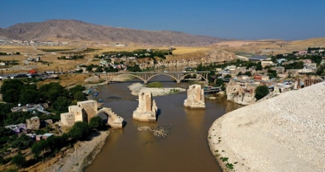  Hasankeyf'te sular yükselmeye başladı