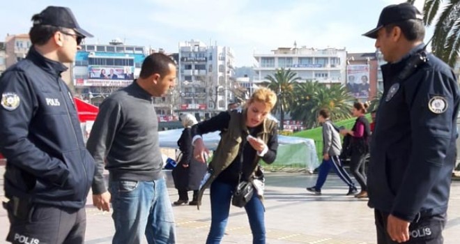 Taksiciyi rehin alan kadın, polisleri zor anlar yaşattı