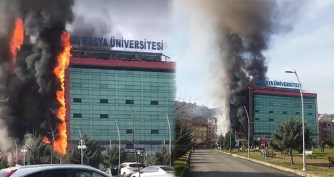 Trabzon'da özel bir üniversitede yangın