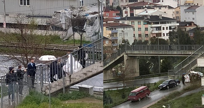 Yasak nedeniyle il değiştiremeyince gelini üst geçitten aldı