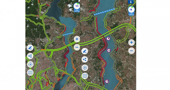 İstanbul Boğazı çevresi kırmızı renge büründü