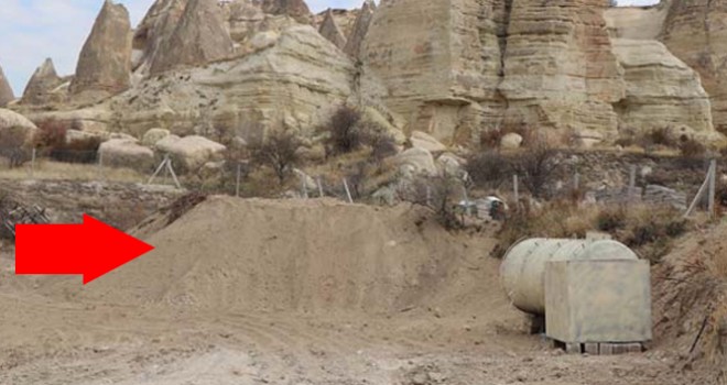 Kapadokya'da Kaçak Binanın Üzeri Toprakla Örtüldü