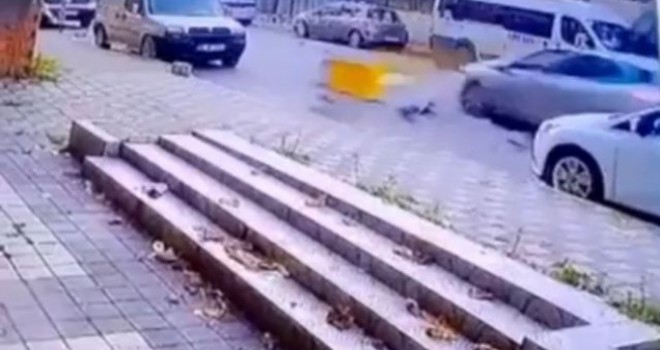 Maltepe'de motosiklet kazası kamerada