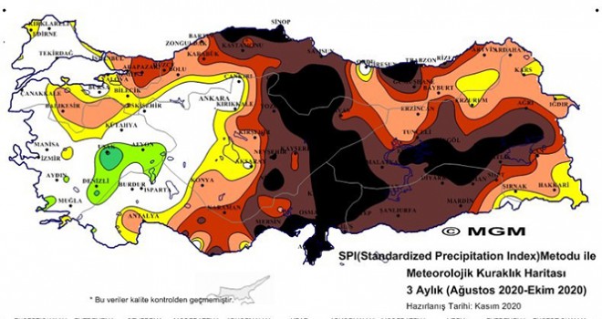 Meteorolojinin korkutan kuraklık haritası: