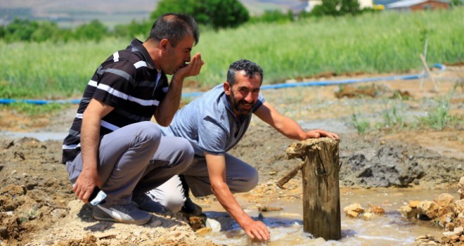 Bahçeye sondaj vurdurdu, doğal maden suyu çıktı