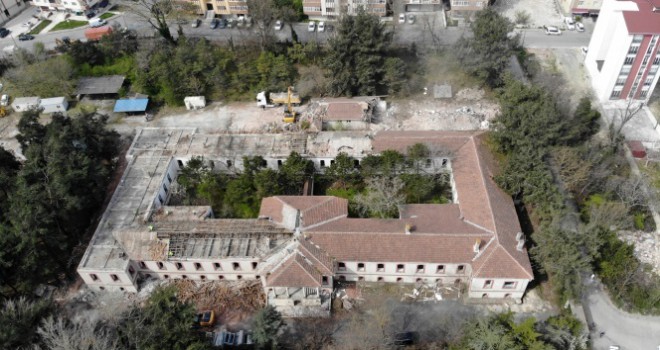 Hadımköy'deki pandemi hastanesi çalışmaları havadan görüntülendi