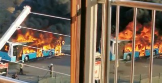 Tuzla'da özel halk otobüsü alev topuna döndü