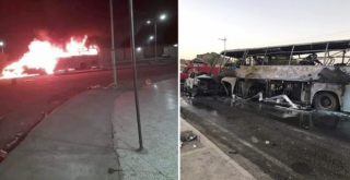 Cezayir'de yolcu otobüsü otomobille çarpıştı!