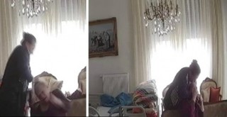 Yaşlı kadını döven bakıcı, kaçırıldı